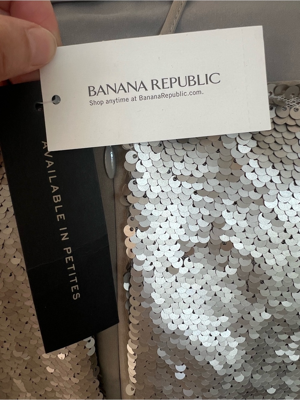 Banana Republic Silver Sequin Spaghetti-Strap Kids Dress - Picture 4 of 6